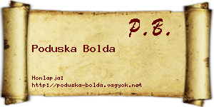 Poduska Bolda névjegykártya